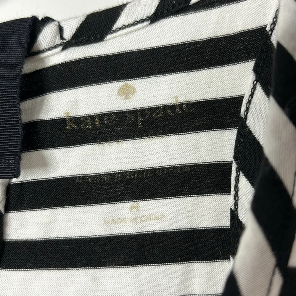 Kate Spade black and white striped racer back My Cherie Amour tank size M